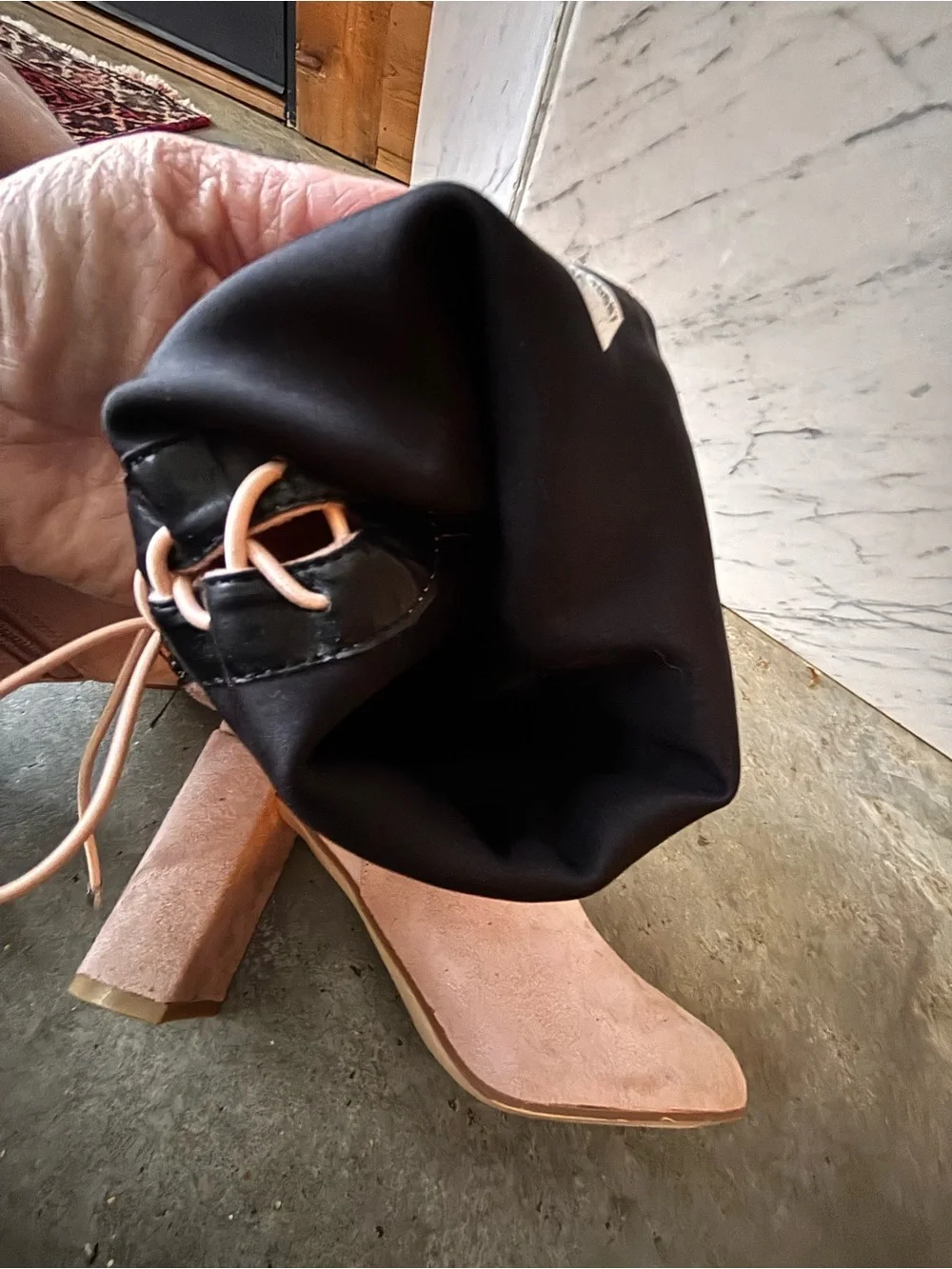 Sexy Chinese Laundry Women's Over-the-Knee Block Heel boots blush pink